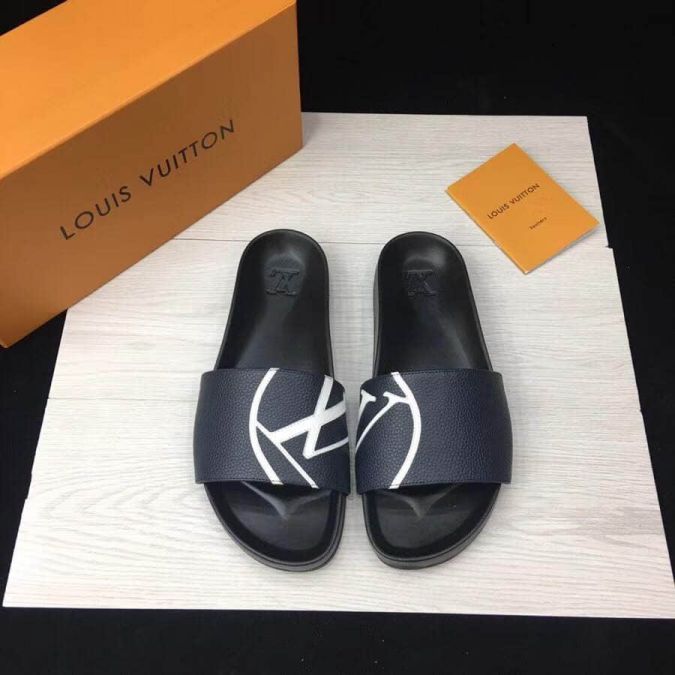 Replica LV Leather 2018 Men Sandals