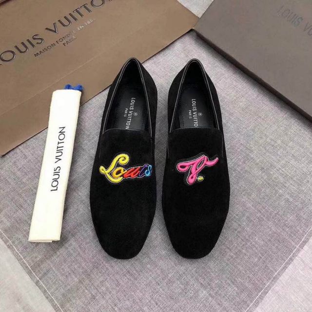 Replica LV Leather Men Causal Leather Sandals