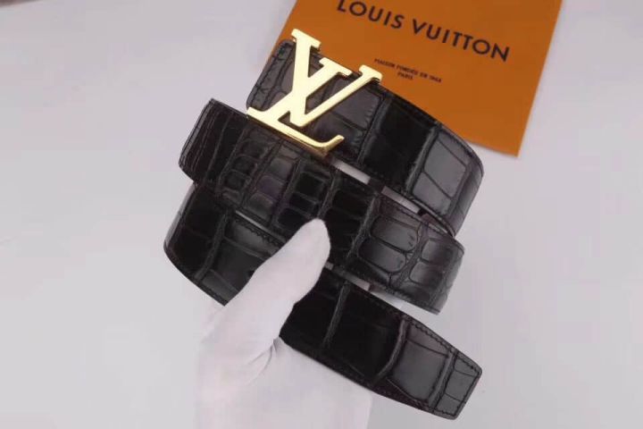 Replica LV Leather Crocodile Men Belts
