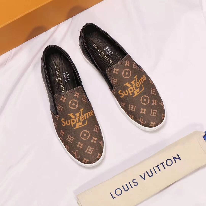 Replica LV X Supreme 2018 Causal Men Loafers