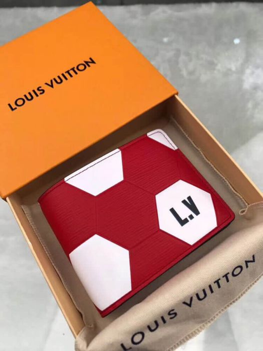 Replica LV 2018ss World Cup Football Print Slender Bi Fold M63228 Wallets