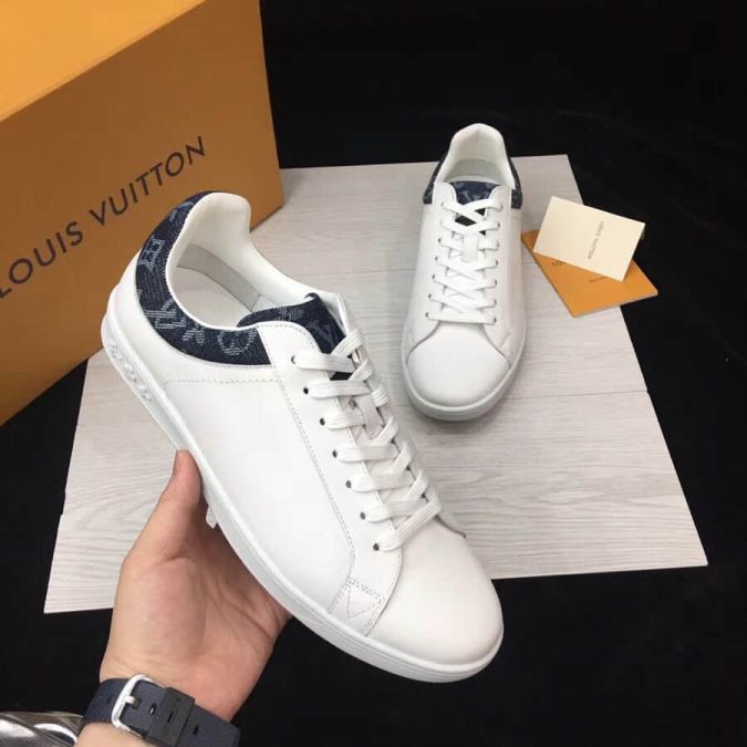 Replica LV Leather Monogram Men Sneakers