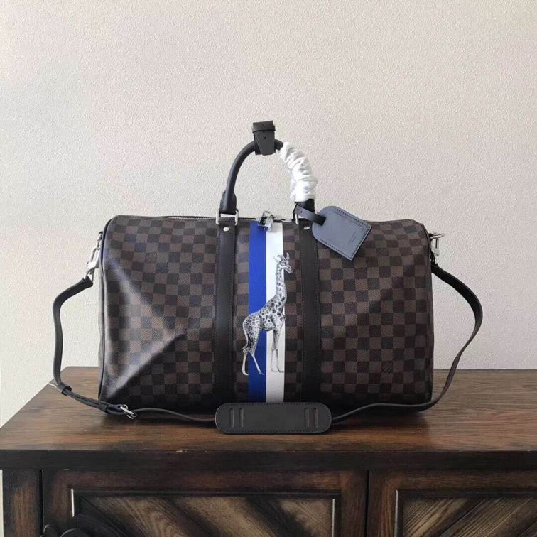 Replica LV KEEPALL 45 with Shoulder Strap N41429 Giraffe Travel Bags