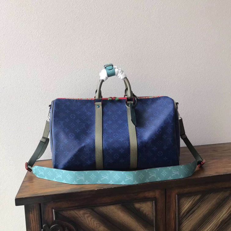 Replica LV M43855 Blue Keepall 45 Travel Bags