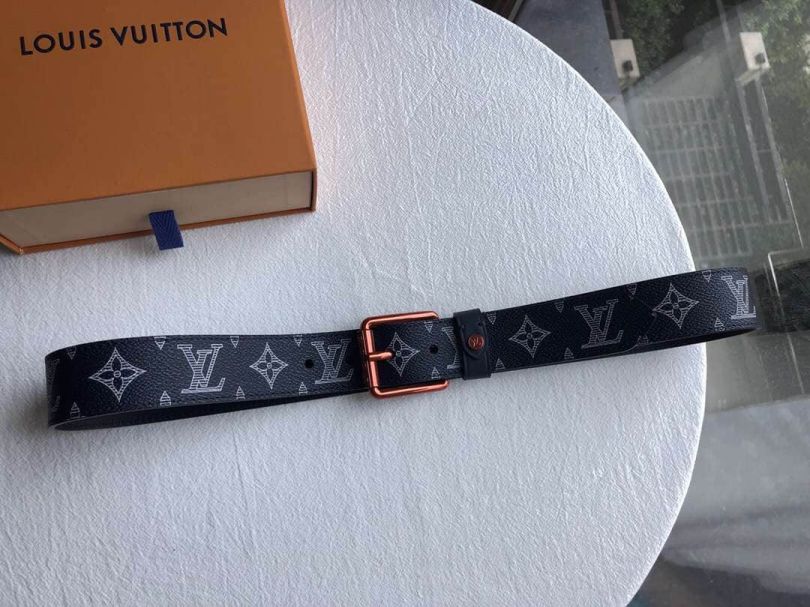 Replica LV Monogram ink Canvas Voyager Men Belts