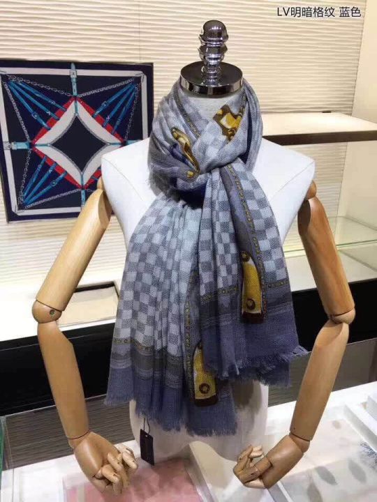 Replica 2018 LV Damier Azur Cashmere Women Scarves