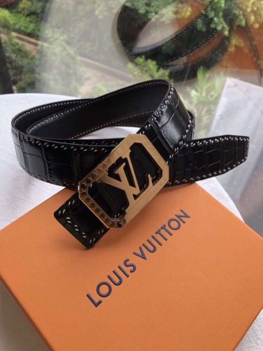 Replica LV Leather Crocodile 18 38cm Men Belts