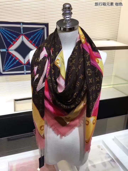 Replica LV Cashmere Monogram Canvas Square Women Scarves