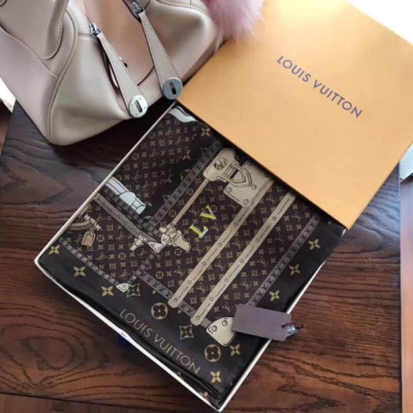 Replica 2018 LV Monogram Cashmere Silk Square Women Scarves