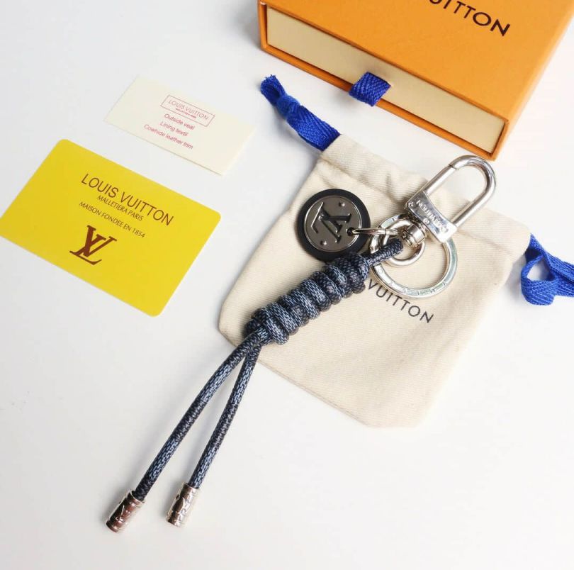 Replica LV Leather Rope Key Holder Black Key Chains