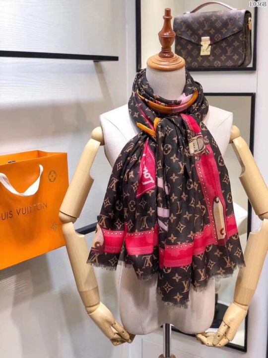 Replica 2018 LV Damier Azur Canvas Cashmere Women Scarves