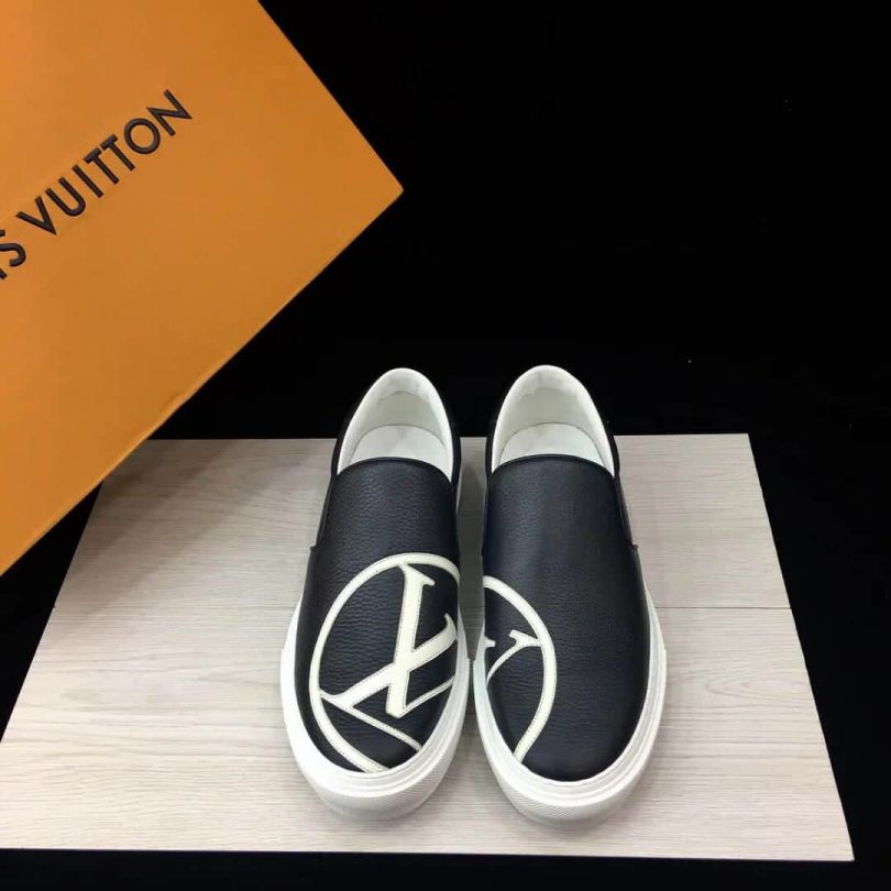 Replica LV Leather logo Men Sneakers