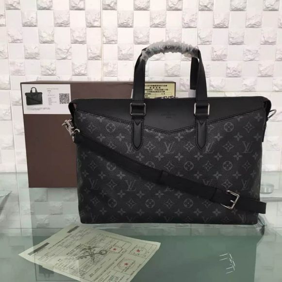 Replica LV M40566 Explorer Monogram Black Grey Briefcases