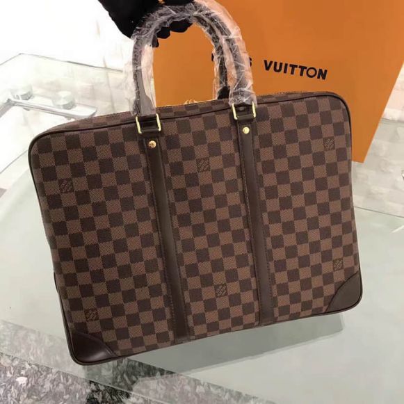 Replica LV N41124 Porte Documents Voyage Damier Ebene Canvas Briefcases