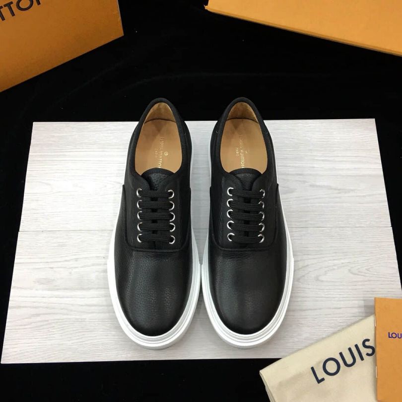 Replica LV Leather TROCADERO Men Sneakers