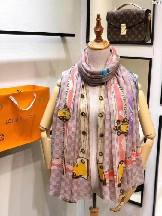 Replica 2018 LV Damier Azur Canvas Women Scarves