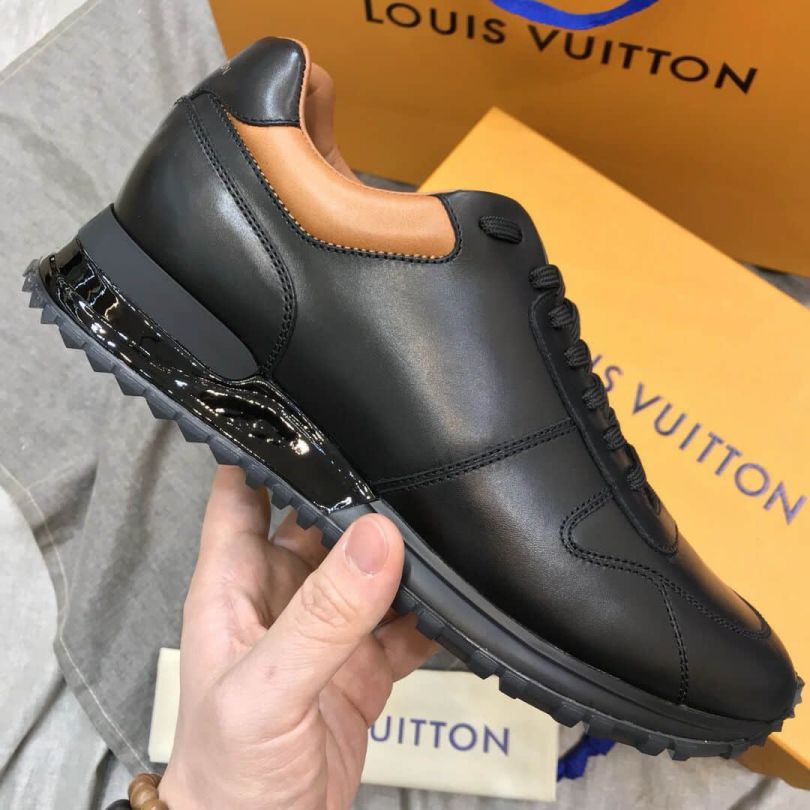 Replica LV Leather RUN AWAY Men Sneakers