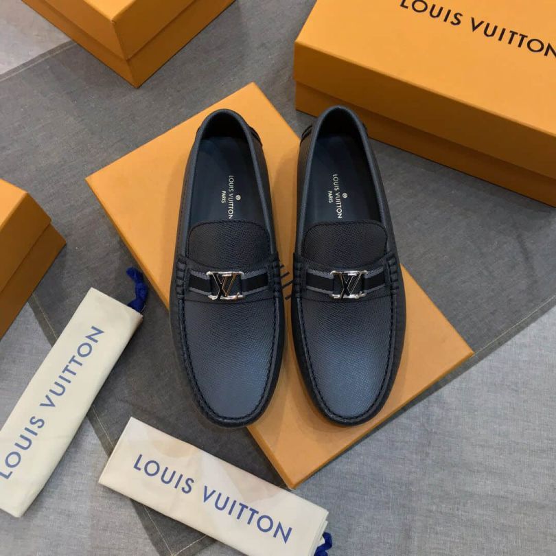 Replica LV Black Men Driver Shoes
