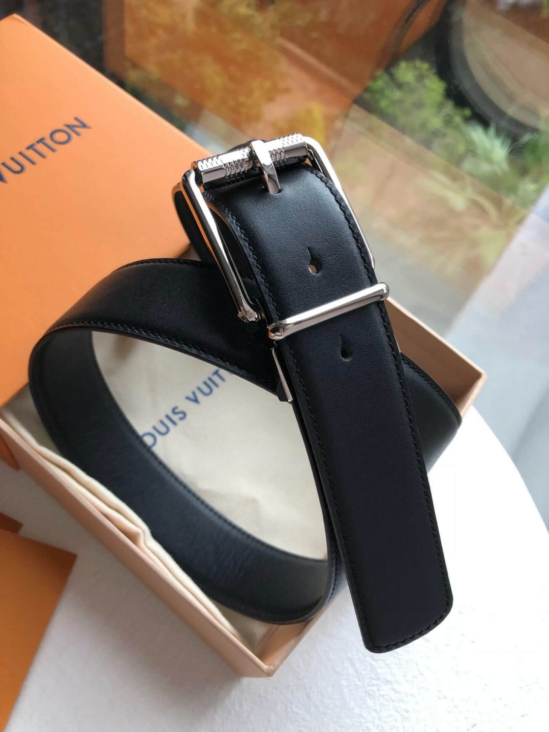 Replica LV Leather Metal Buckle 35cm Men Belts