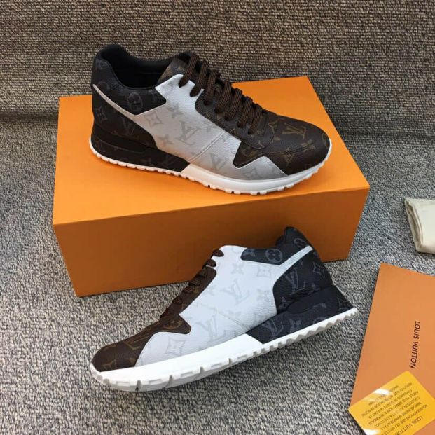 Replica LV Canvas Leather RUN AWAY Men Sneakers