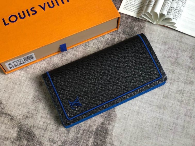 Replica LV M66540 Blue Long Bi Fold Wallets