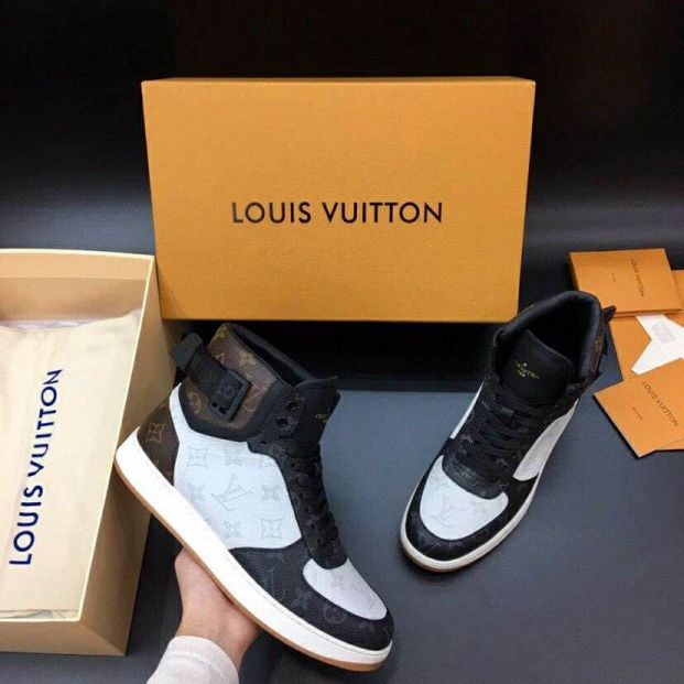Replica LV Monogram Canvas Rivoli Men Sneakers