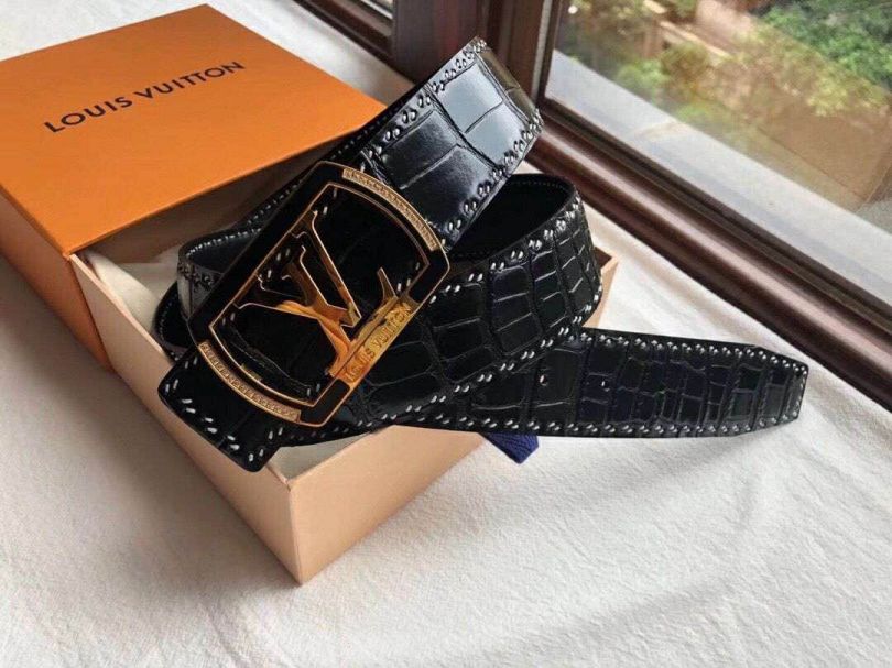 Replica LV Leather Crocodile 38cm Men Belts