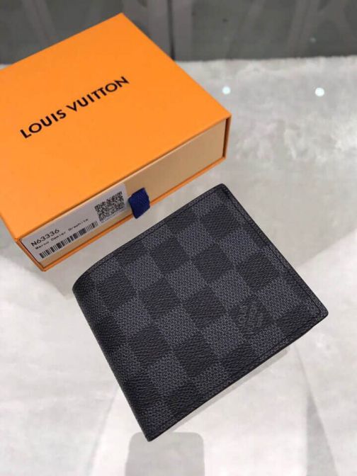Replica LV N63336 Damier Graphite Marco Bi Fold Wallets
