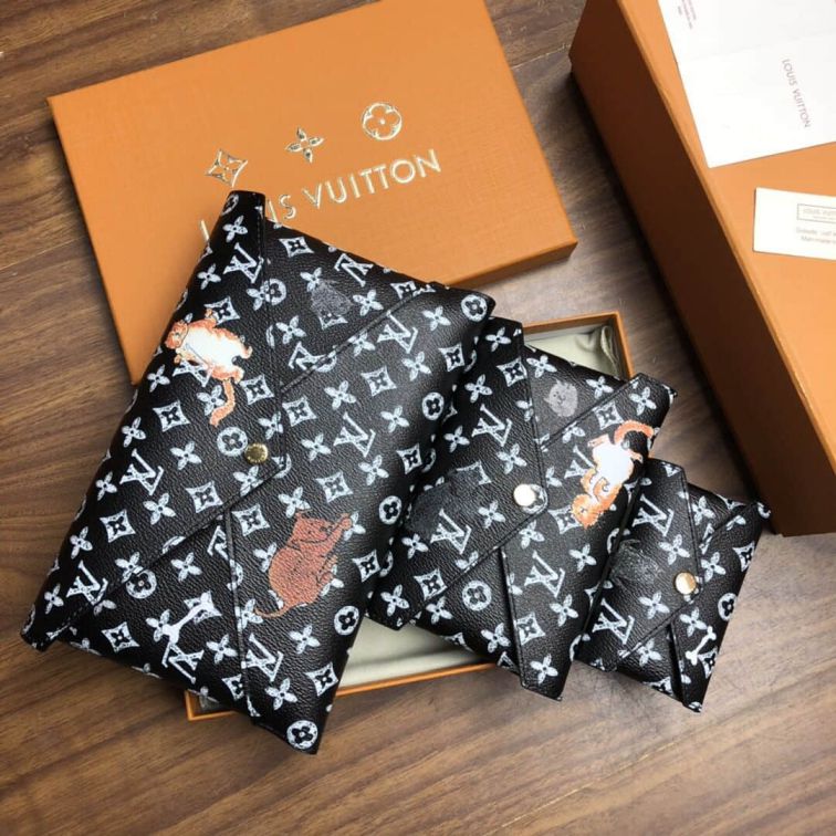 Replica LV Pochette Alpha Triple Trio Black Clutch Bags