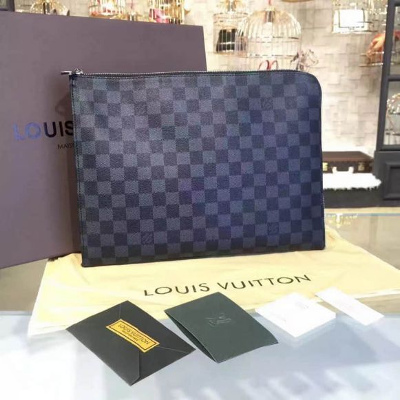 Replica LV N41501 Pochette Jour Men Large Black Clutch Bags