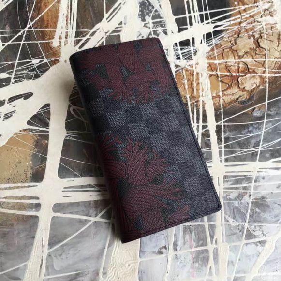 Replica LV N41676 Men Black Bi Fold Print BRAZZA Bi Fold Wallets