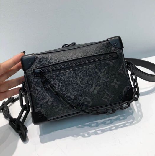 Replica LV Mini Soft Trunk Chain Black Shoulder Bags