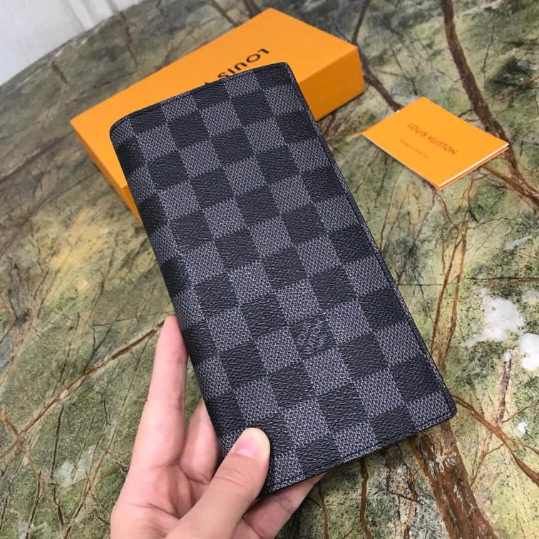 Replica LV N62665 Brazza Black Long Bi Fold Wallets