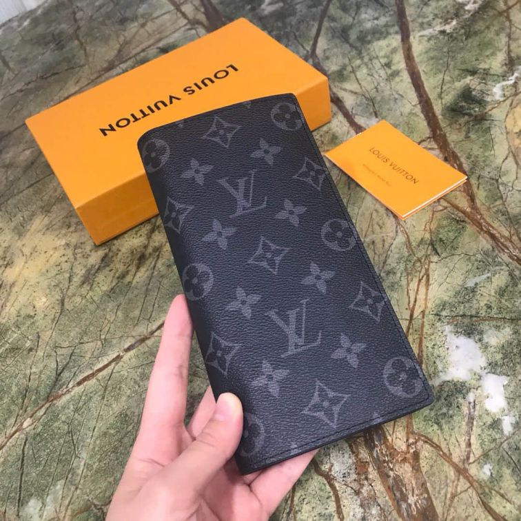 Replica LV M61697 Brazza Black Long Bi Fold Wallets