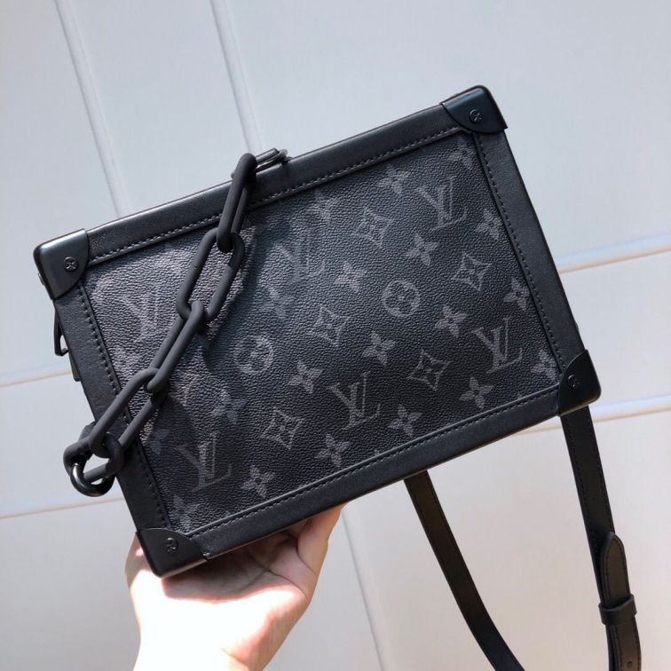 Replica LV Black SOFT TRUNK Crossbody Messenger Shoulder Bags