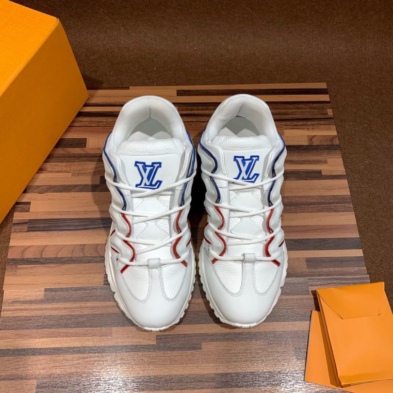 Replica LV Leather Zig Zag Men Sneakers