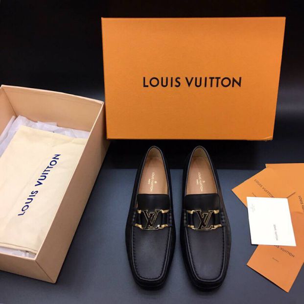 Replica LV Initials Classic Men Leather Shoes