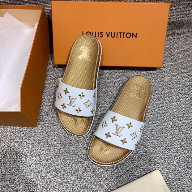 Replica LV Embroidery Slippers Men&Women Unisex Shoes