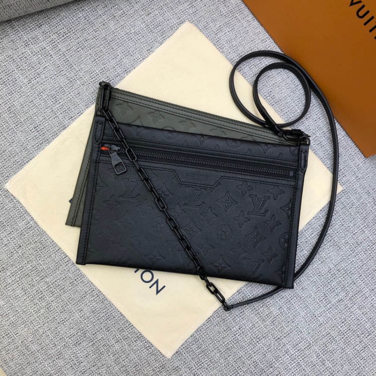 Replica LV M44635 Leather Flat Messenger Shoulder Bags