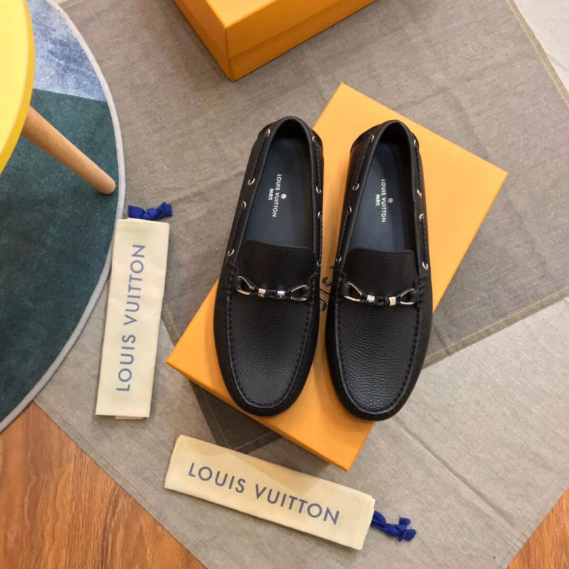 Replica LV Men Black Loafers