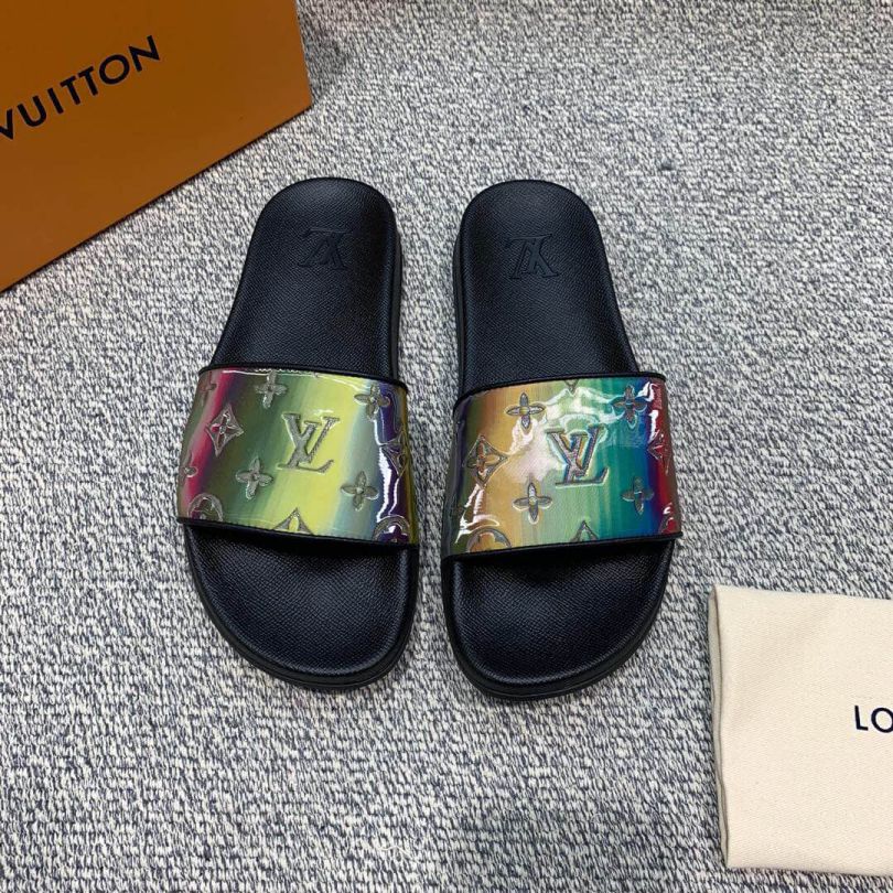 Replica LV Monogram Flowers Men Slippers