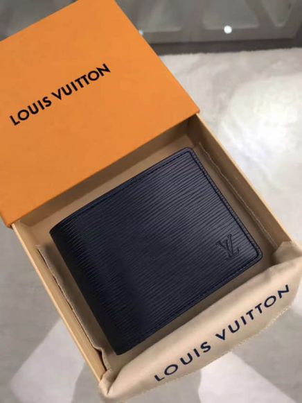 Replica LV Blue Epi Bi Fold Short Men Bi Fold M60628 Wallets