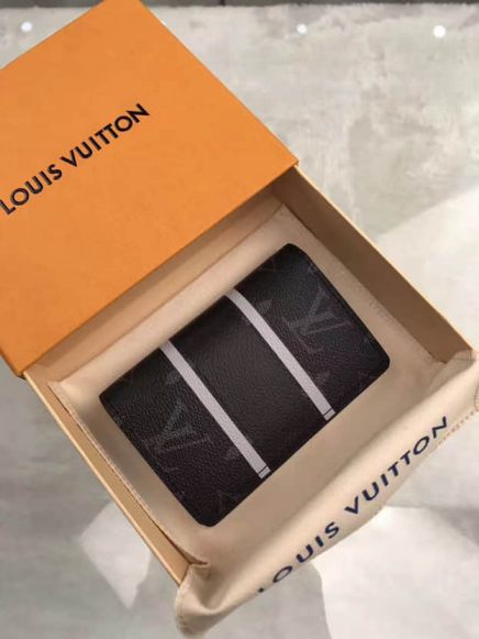 Replica 2017 LV x Fragment Design Hiroshi Fujiwara JapanLV Black Bi Fold M64435 Wallets
