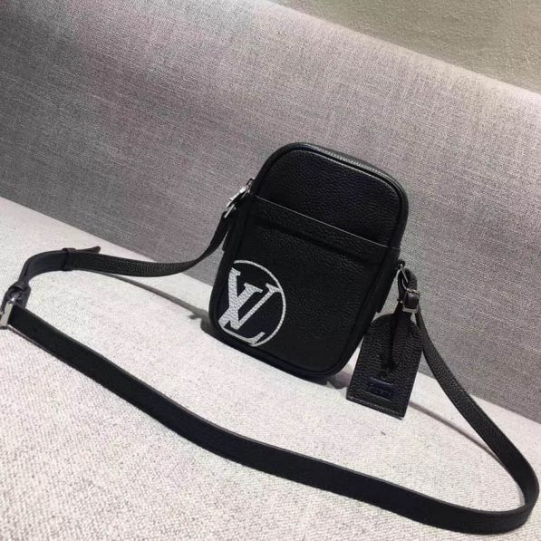 Replica LV Black Leather Supreme Small Crossbody Shoulder Bags