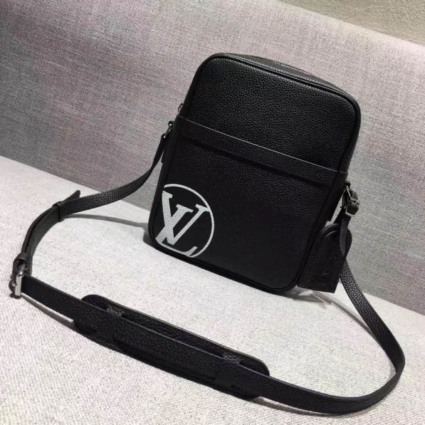 Replica LV Black Leather Supreme Large Crossbody Shoulder Bags