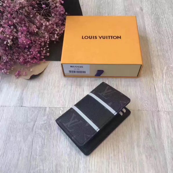 Replica LV Black Grey Monogram Bi Fold M64435 Wallets