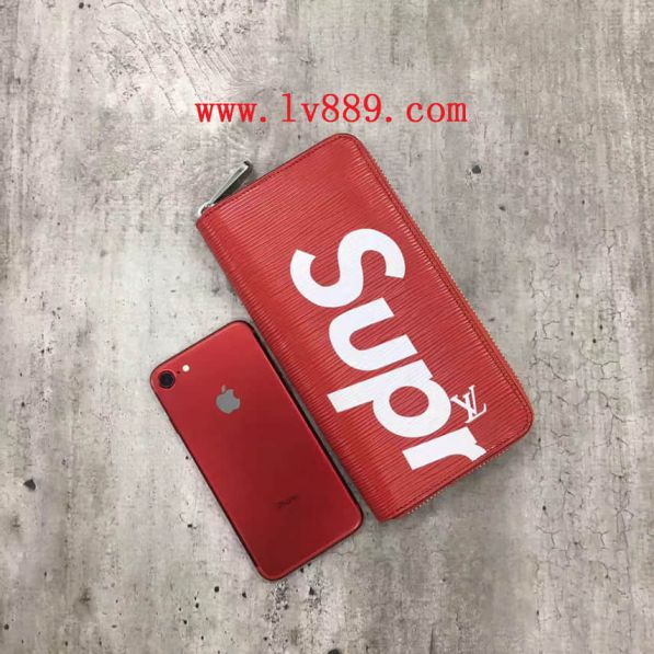 Replica LV Supreme Limited Edition Red Epi Long M67541 Wallets