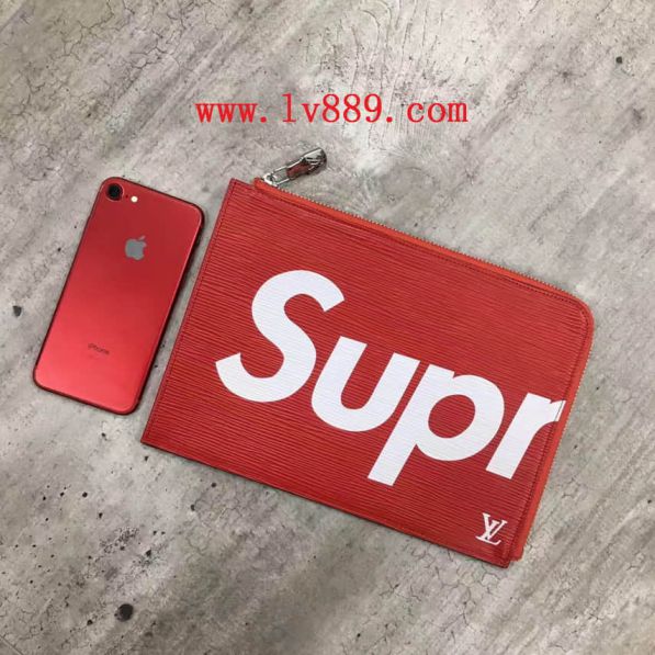 Replica LV Supreme Limited Edition Red Epi M67544 Clutch Bags