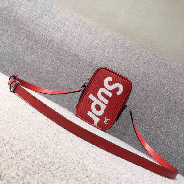 Replica LV supreme Limited Edition Red Epi Crossbody Shoulder Bags