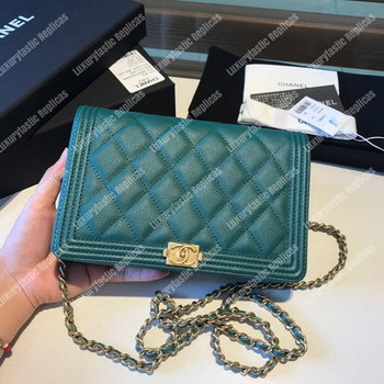 Replica Chanel Le Boy Wallet On Chain – WOC Teal Caviar Gold Toned